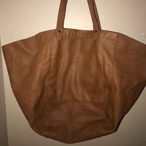 Brown faux leather tote!